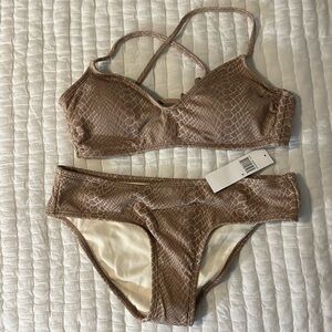 NWT brown snake skin bikini